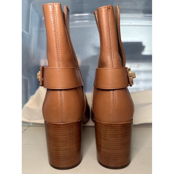 NIB Tory Burch Kira 70MM Bootie Leather Ankle Boots in Mid Tan 59585 Size US 11 - Picture 4 of 16